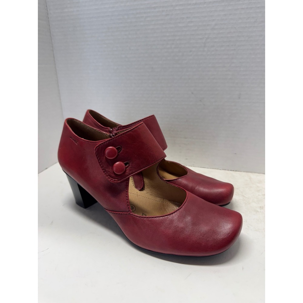 Marc Soft Walk Germany Red Leather Mary Jane Block Heel Shooties 40 9.5
